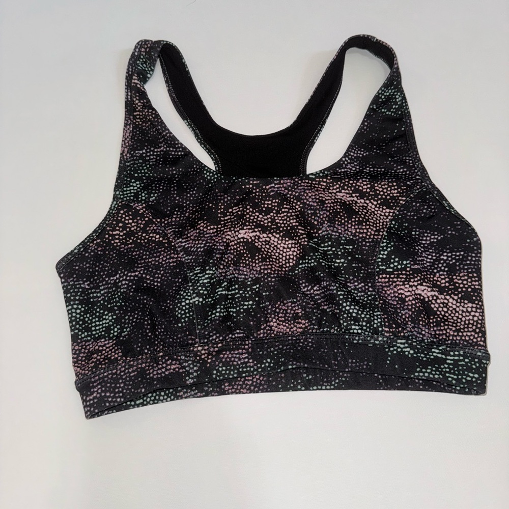 Tek gear sports bra size Large colorful and black